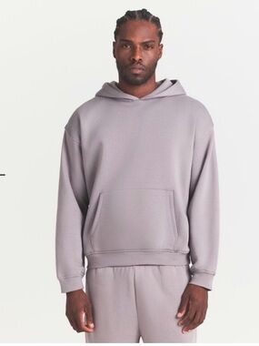 Skims Fleece Lounge Men’s Relaxed Hoodie in Shadow